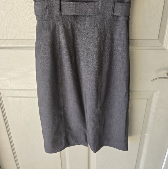 Calvin Klein Dress Sz S Gray Button Down Tie Waist Belted Midi Sleeveless - Picture 12 of 12